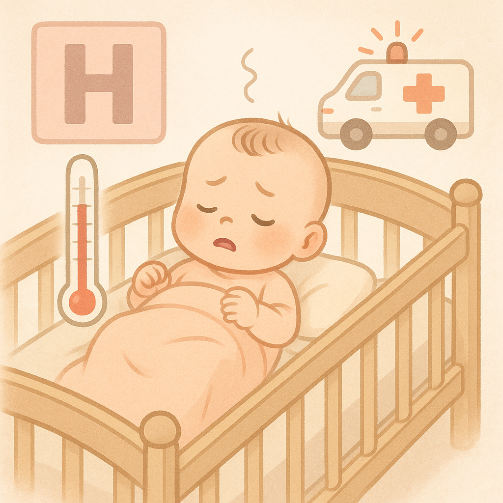 Illustration of fever guidelines for newborns