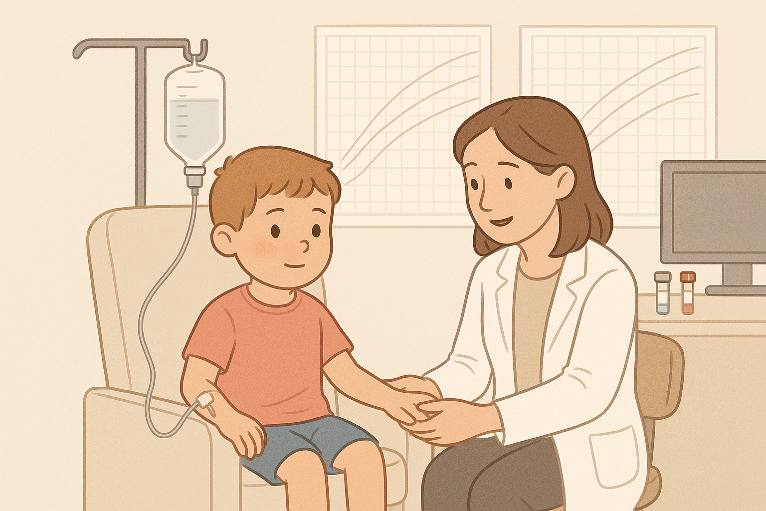 Illustration showing growth hormone stimulation testing