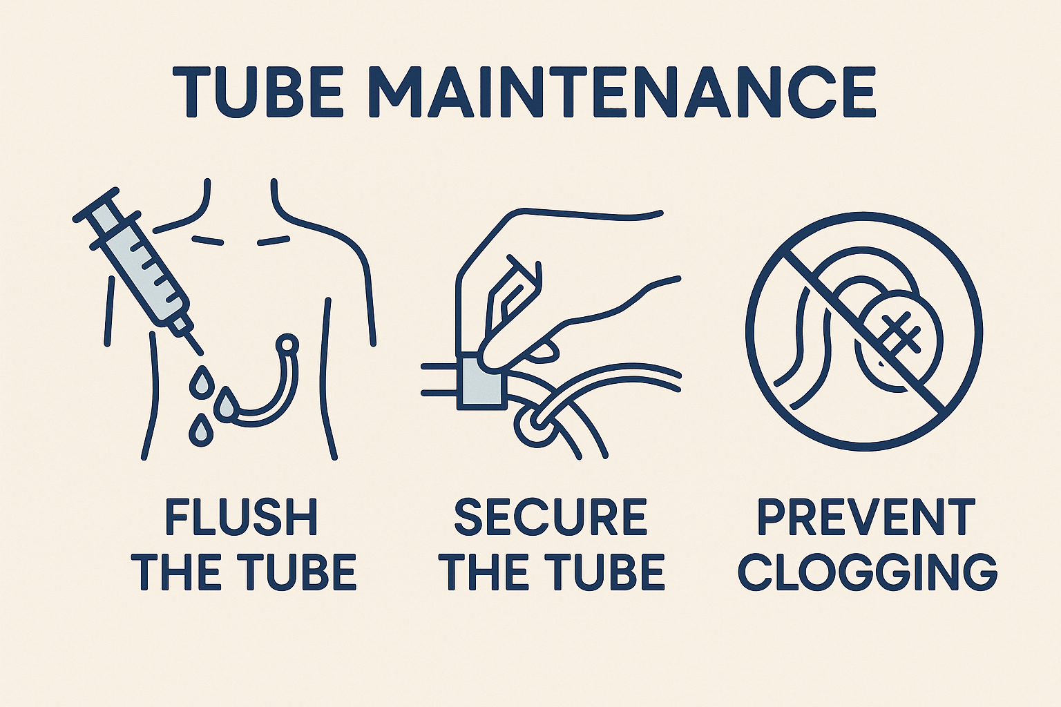 Infographic of tube maintenance steps